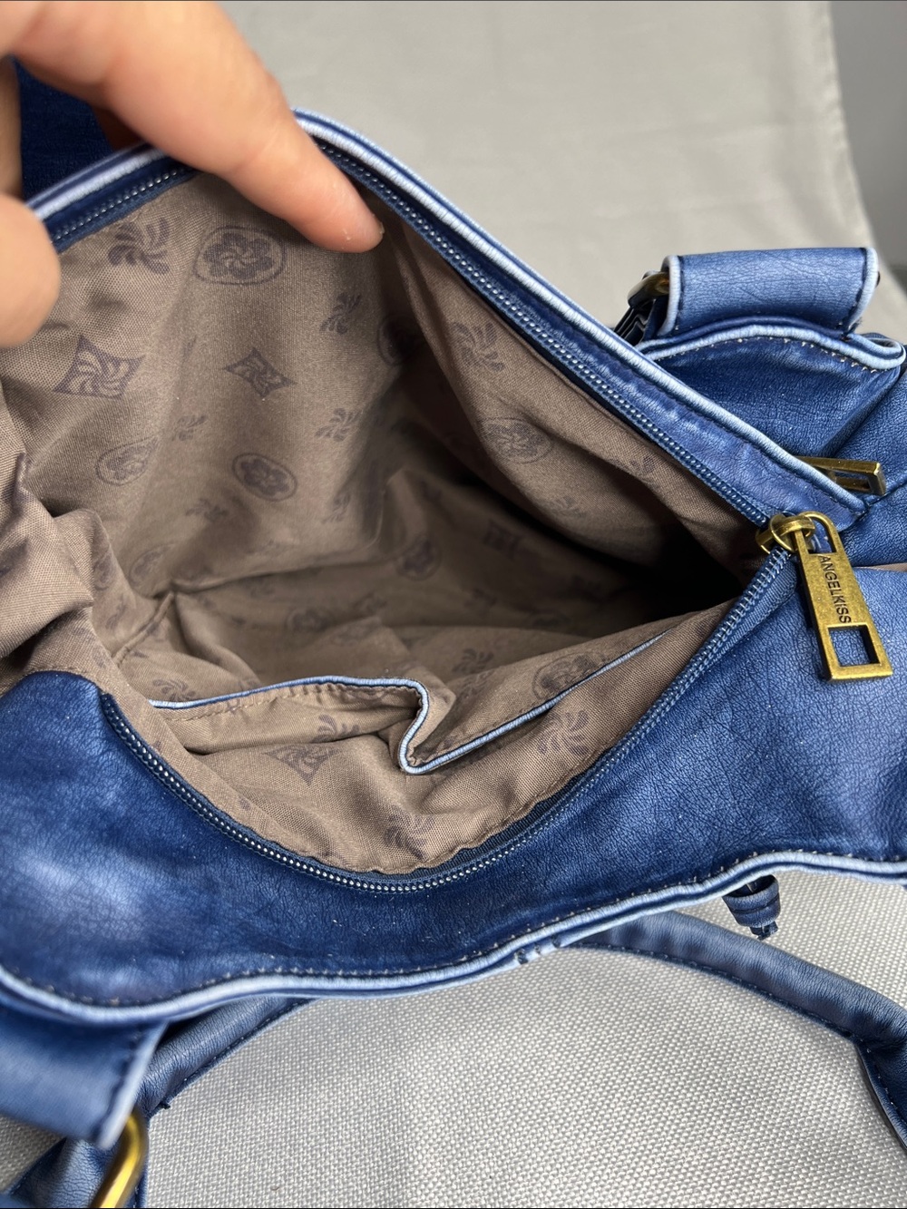 Angel Kiss Y2K Inspired Indigo Denim-Style Shoulder Bag with Detachable Strap - Picture 10 of 15